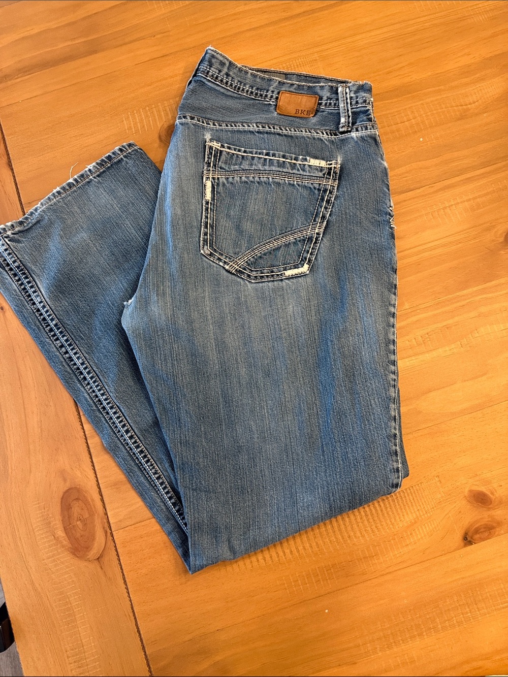 BKE Men's Medium Blue Straight Leg Jeans